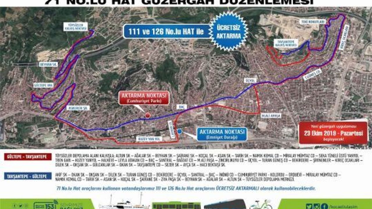 2 ayrı hatta, güzergâh düzenlemesi yapıldı