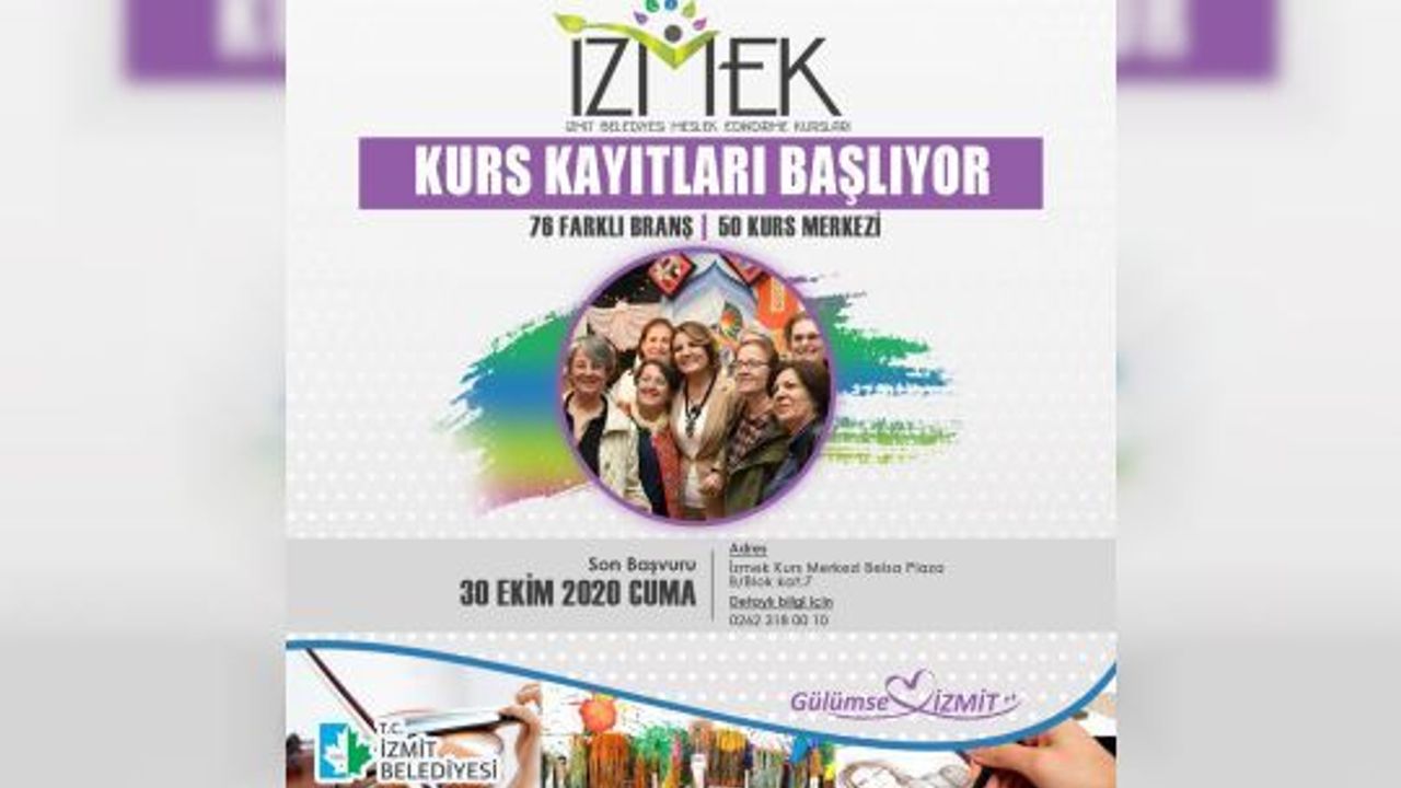 İzmit Belediyesi Meslek Edindirme Kursları İZMEK’te kayıtlar başladı