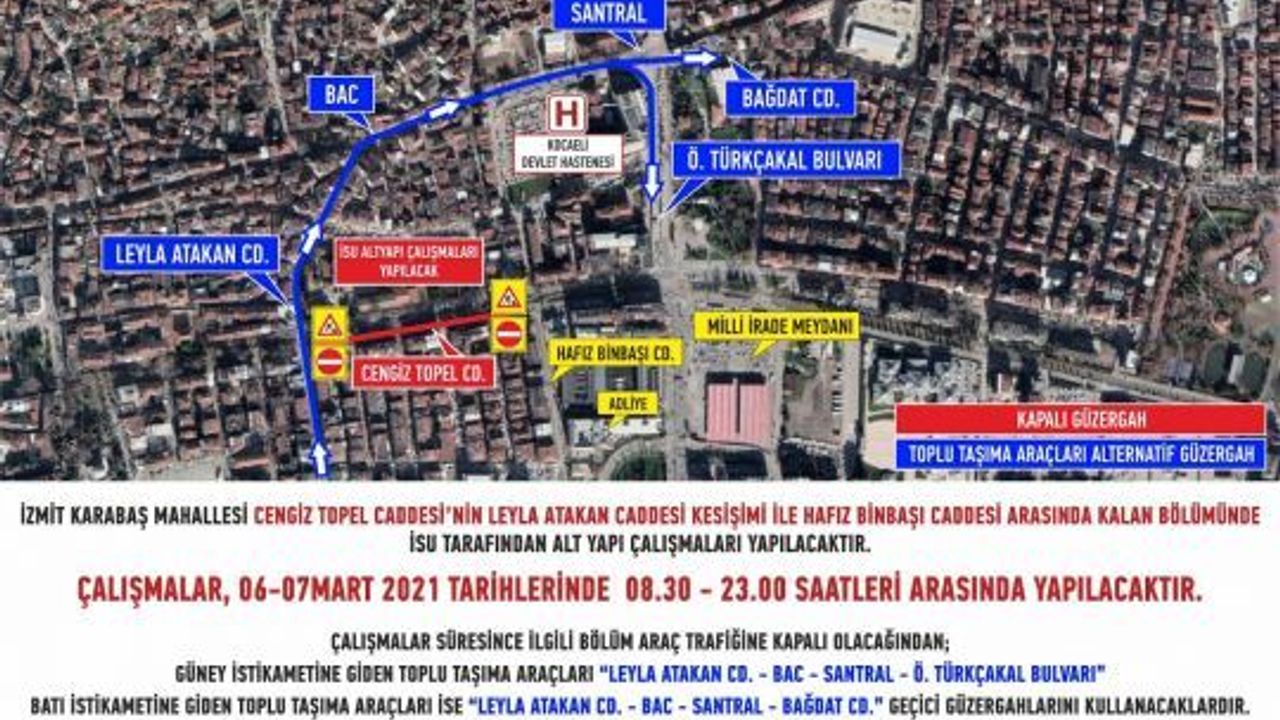 İSU, şehir merkezinde çalışma yapacak