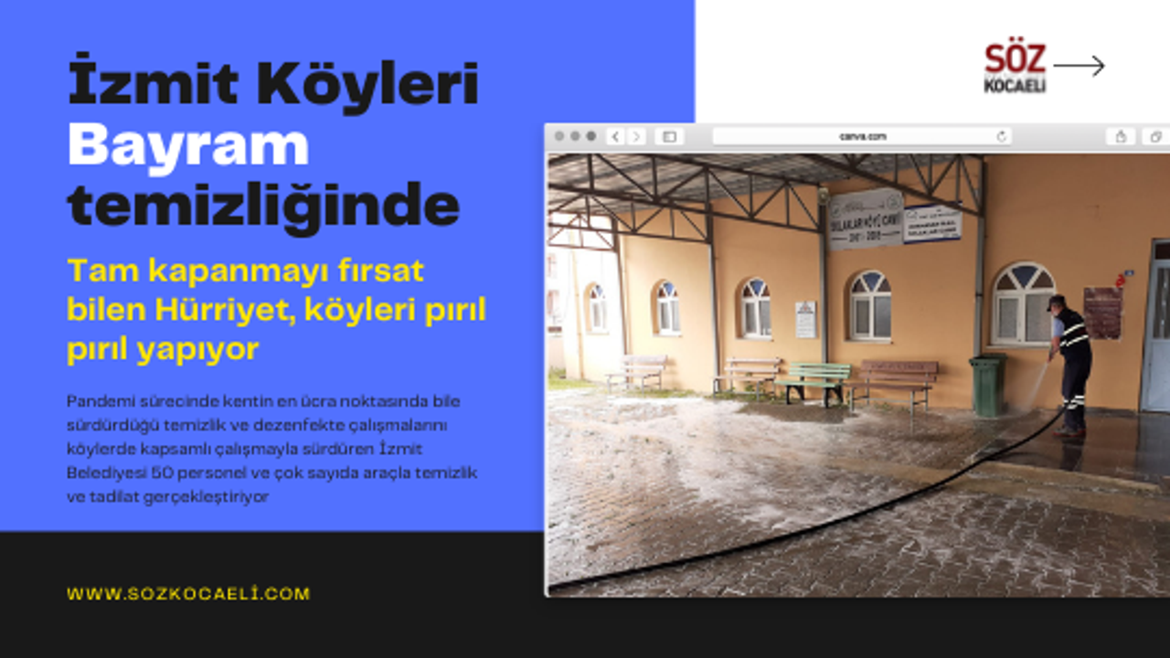 İzmit Belediyesi tüm köylerdebayram temizliği yapıyor