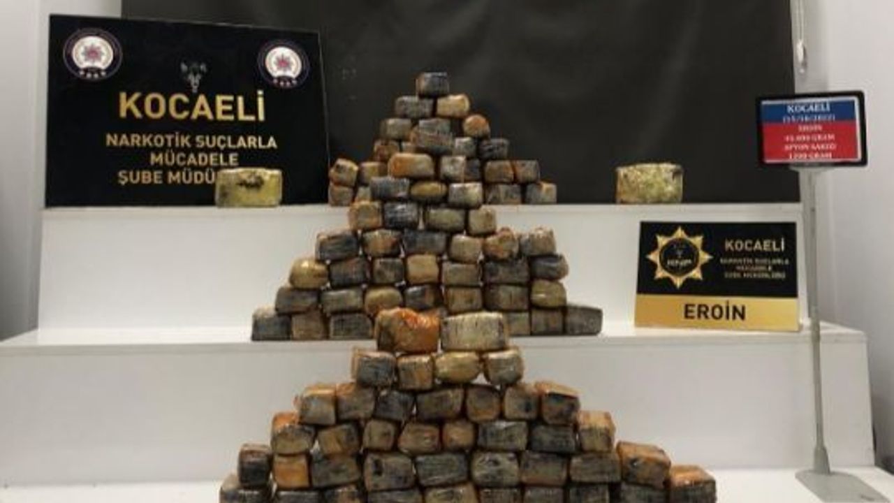 103 paket halinde 45 kg eroin yakalandı