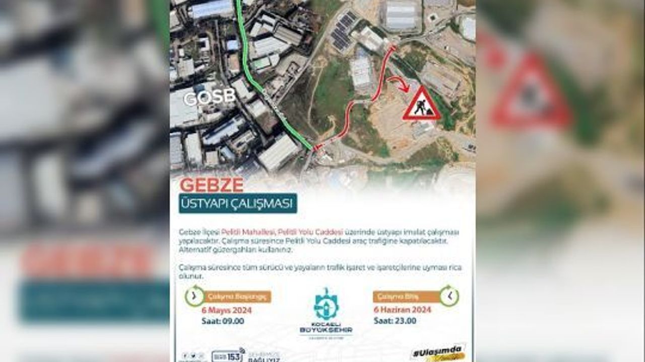 Pelitli Yolu Caddesi, araç trafiğine kapatılacaktır