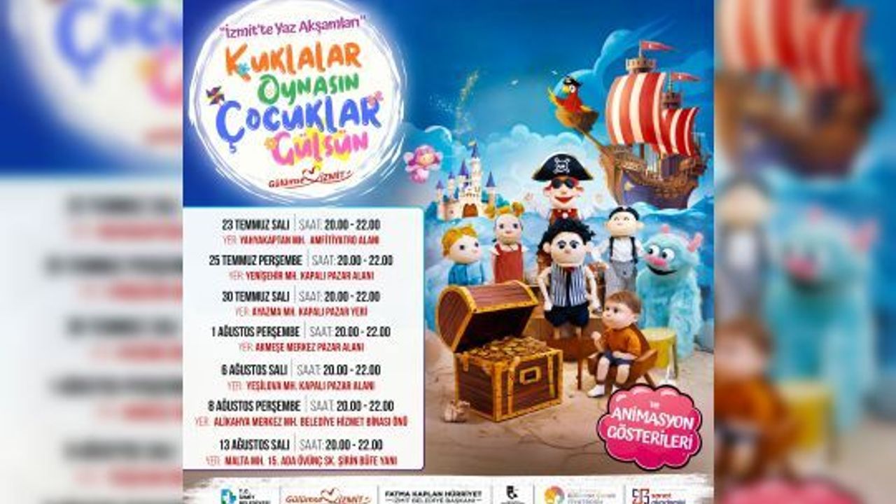 İzmit’te, Çocuklar İçin, Renkli Yaz Akşamları Başlıyor!