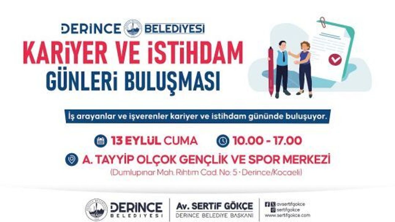 Derince Belediyesi, Kariyer ve İstihdam Günleri, Buluşması Düzenliyor