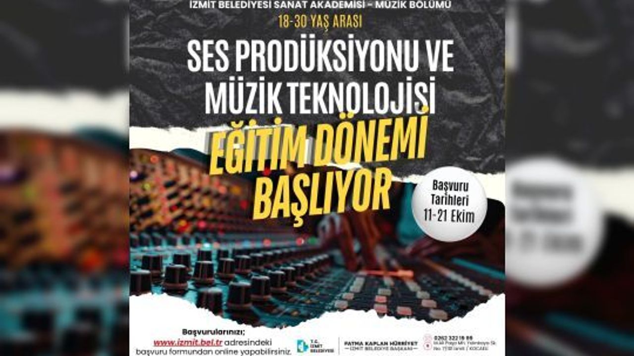 İzmit Belediyesi Sanat Akademisi'nden Gençlere Ses Prodüksiyonu ve Müzik Teknolojisi Eğitimi