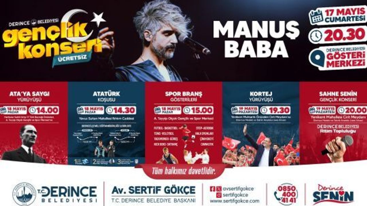 DERİNCE'DE 19 MAYIS BAYRAMI ŞÖLEN HAVASINDA KUTLANACAK