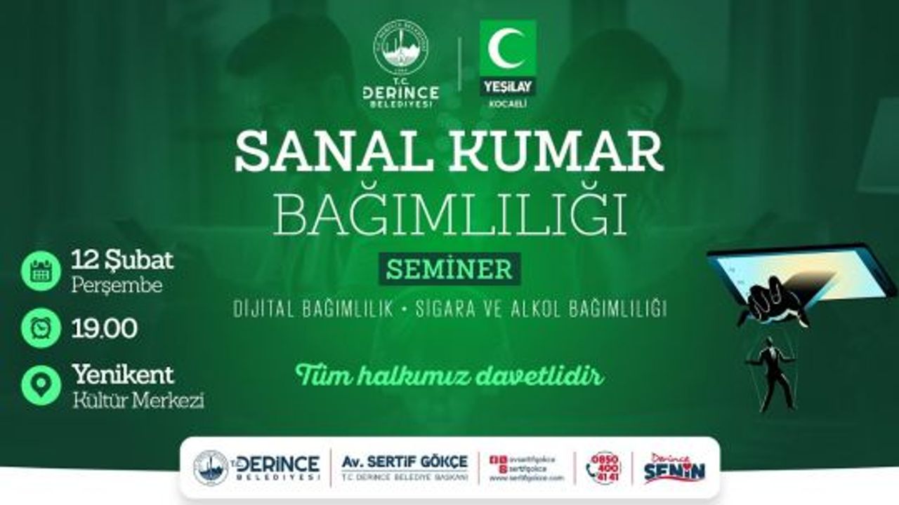 Derince Belediyesi’nden “Sanal Kumar Bağımlılığı” Semineri