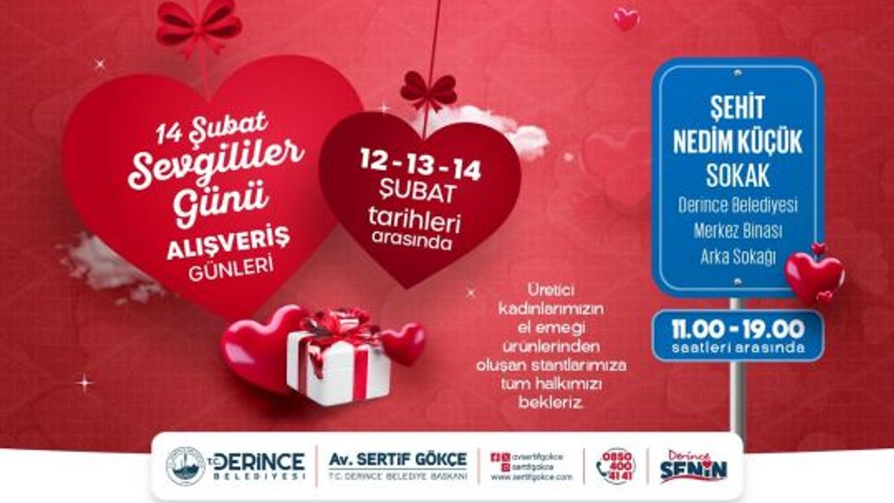 Derince Belediyesi’nden Sevgililer Günü Alışveriş Günleri