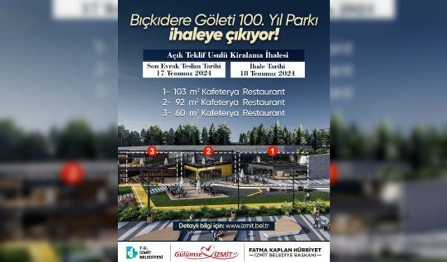 100. Yıl Parkı Bıçkıdere Göleti'nde Yatırım Fırsatı