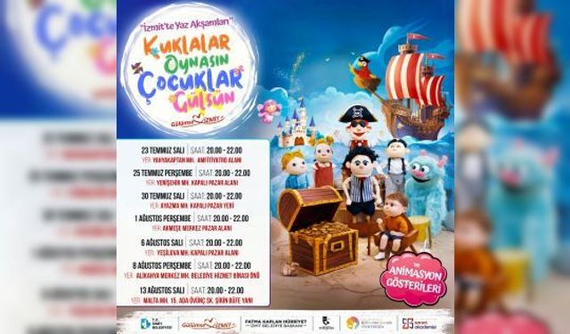 İzmit’te, Çocuklar İçin, Renkli Yaz Akşamları Başlıyor!