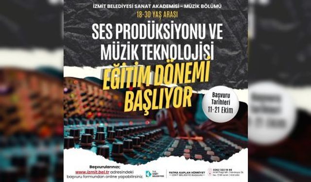 İzmit Belediyesi Sanat Akademisi'nden Gençlere Ses Prodüksiyonu ve Müzik Teknolojisi Eğitimi