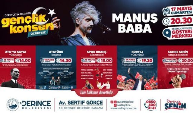 DERİNCE'DE 19 MAYIS BAYRAMI ŞÖLEN HAVASINDA KUTLANACAK