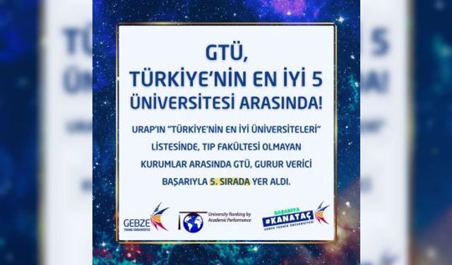 GTÜ, Türkiye’nin En İyi 5 Üniversitesi Arasında