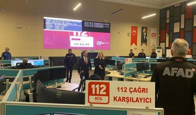 Vali İlhami Aktaş’tan 112 Acil Çağrı Merkezine Ziyaret