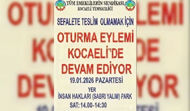  Emeklilerden İzmit’te Basın Açıklaması