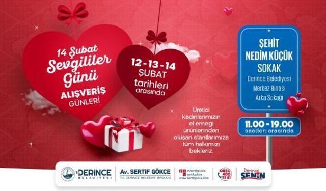 Derince Belediyesi’nden Sevgililer Günü Alışveriş Günleri