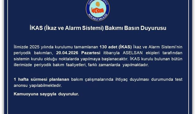 Kocaeli’de İKAS Sistemlerine Periyodik Bakım