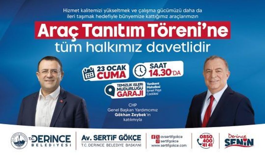 Derince Belediyesi Yeni Araçlarını Tanıtacak