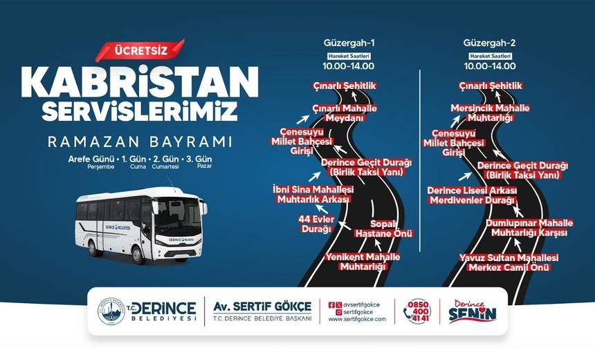 Derince Belediyesi’nden Bayramda Ücretsiz Kabristan Seferleri