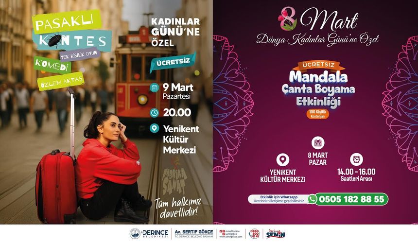 Derince Belediyesi’nden Kadınlar Günü’ne Özel Etkinlikler