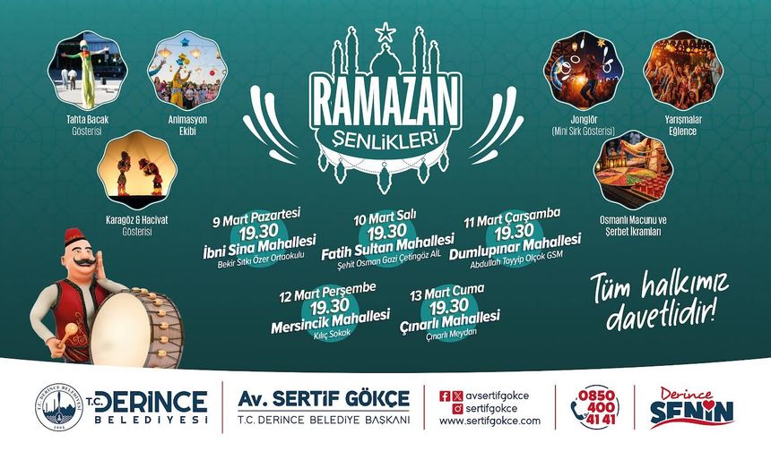 Derince’de Ramazan Şenlikleri Başlıyor