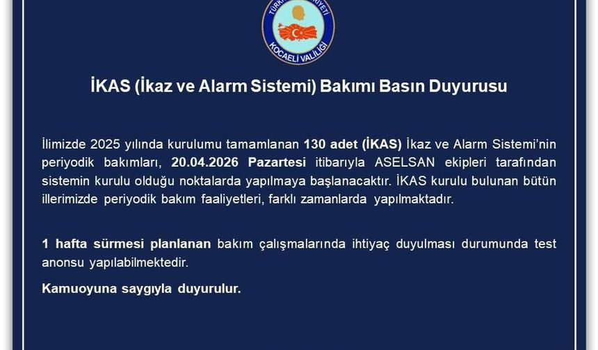 Kocaeli’de İKAS Sistemlerine Periyodik Bakım