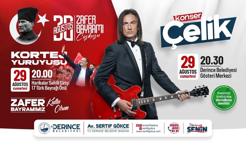Derince’de Zafer Bayramı Coşkusu Kortej ve Konserle Taçlanacak