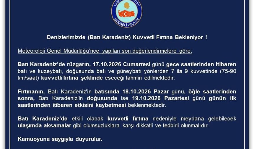 Rüzgarın Hızı 90 Kilometreye Ulaşacak