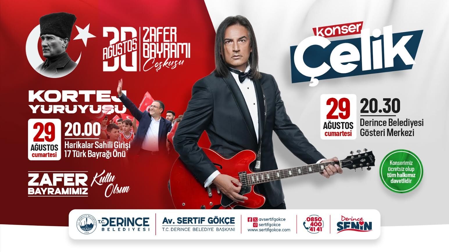 Derince’de Zafer Bayramı Coşkusu Kortej ve Konserle Taçlanacak